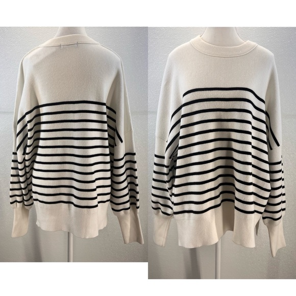 NWT Oversized Batwing Sweaters 2024 Fall Outfits Crewneck Ribbed Knit Side Slit - Picture 17 of 17